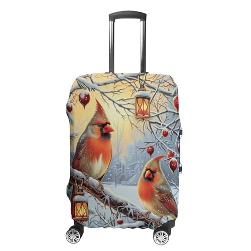 Bird Snowy Scenery Travel Suitcase Protector Luggage Cover Protective Washable Anti-scratch Baggage Cover