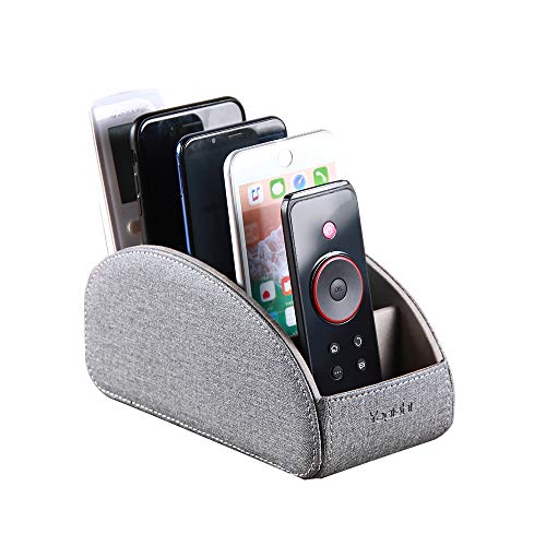 TV Remote Control Holder with 5 Compartments,Pu Leather Remote Caddy/Tray by YAPISHI - Used condition - US$13.02