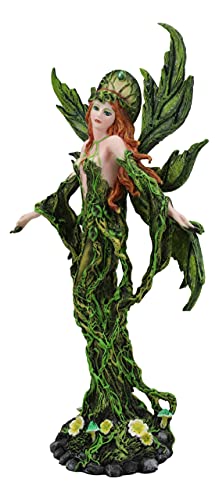 Ebros Elemental Earth Gaia Forest Green Roots and Vines Crown Fairy Statue Decorative Mythical Fantasy Magic Garden Fairies Figurine Collectible