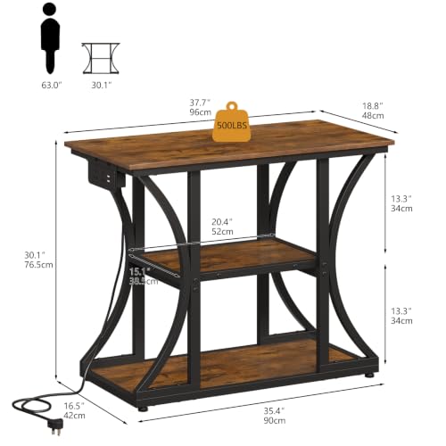 Support d'aquarium avec prises intégrées et étagères 3 niveaux VEDECASA 50 gallons