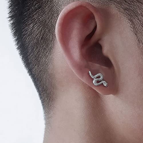 SLUYNZ S925 Sterling Silver Punk Snake Stud Earrings for Women Teen Girls Snake Helix Studs Earrings2