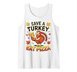 Idée cadeau parfaite pour homme/femme/enfant – Chemise Save A Turkey Eat Pizza. Cadeau amusant pour papa, père, maman, mère, mari, épouse, fils, jeune, adulte, tout-petit, petite fille, adolescent, ami, famille, végétalien, végétarien pour Thanksgiving ou Noël 2025