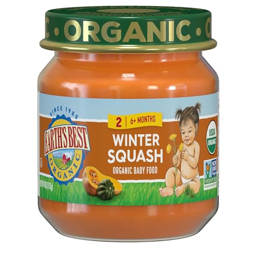 Earth's Best Organic Stage 2 Baby Food, Winter Squash, 4 oz. Jar