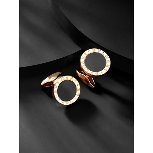 Rose Plated Cufflinks Set, Stylish Business Accessories