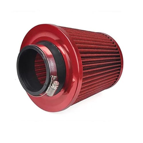 AutoTrends 3" 75mm Car SUV High Flow Short RAM/Cold Air Intake Vent Cone Filter Cleaner Interior Care Auto Part performance (Red)