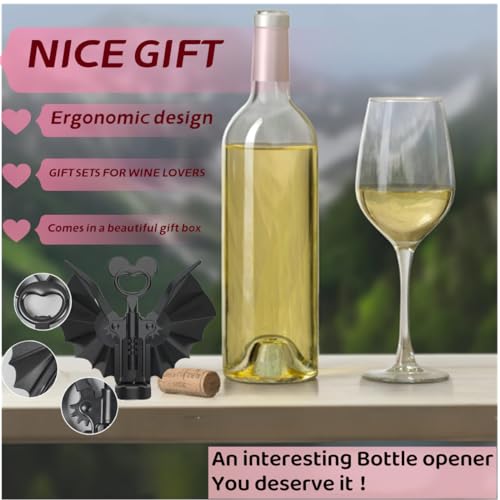 Bat 2-in-1 Wine & Beer Opener, Goth Corkscrew,Halloween Gifts for Women - image 5