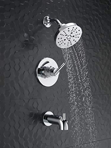 Delta Faucet Nicoli 14 Series Single-Handle Tub And Shower Trim Kit, Shower Faucet With 5-Spray H2Okinetic Shower Head, Chrome 144749 (Shower Valve Included) #TOP3