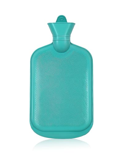 Borsa per acqua calda con copertura per alleviare il dolore, borsa dell'acqua calda per crampi mestruali, borsa dell'acqua calda classica da （1,8） litri (verde)