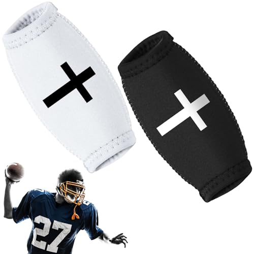 Liliful 2 Pcs Football Chin Strap Cover Sport Accessories Football Helmet Chin Pad Cover Compatible with Virtually All Helmets for Rugby Lacrosse Biking Sport Accessories(Cross Style Black and White)