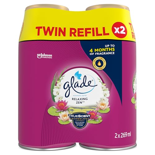 Glade Automatic Air Freshener Spray, Auto Spray Odour Eliminator & Room Fragrance, 269 ml Refill, Relaxing Zen, 2 Refills