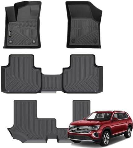 Jenofa-Floor Mats for 2018-2025 VW Atlas 7-Seater Floor Liner All Weather Car Mats Custo...