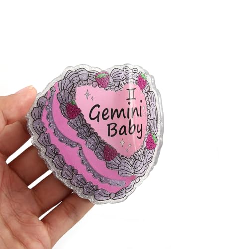 Gemini Baby Hair Claw, Personalized Acetate Hair Clip, 7cm/2.75in, Pink and White