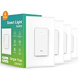 GHome Smart Switch,Smart Wi-Fi Light Switch for Lights Works with Alexa and Google Home 2.4Ghz, Sing