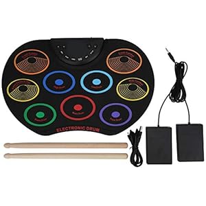 Draagbare elektronische drumpad handgerolde drum voor kinderen volwassen beginner muziekinstrument cadeau(Kleurrijk)