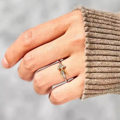 Engraved Faith Hope Love Cross Infinity Ring 925 Sterling Silver Ring Formula Crystal Zirconia, Anniversary Birthday Jewelry Gift for Women4