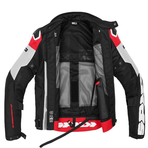Image of Spidi Progressive Net Windout Jacket For Bikers & Motorcycle Riders | EN-Compliant | Optimized Ventilation & Comfort | Removable Wind Protectors | Red