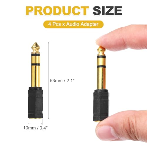 MECCANIXITY 4 Piezas Adaptador Stereo TRS6.35mm a 3.5mm miniatura 2