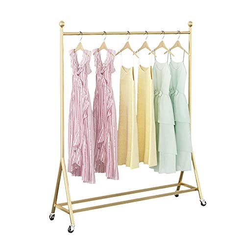 Portant à vêtements sur roulettes doré moderne solide pour chambre et penderie