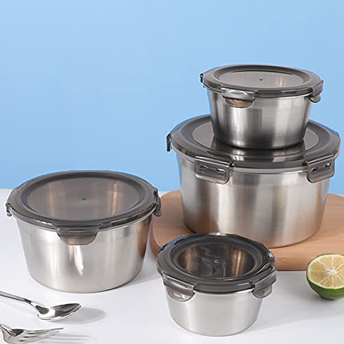 giveyoulucky 400 ml/600 ml/1100 ml/2100 ml Lancheira Tampa Selada Superfície Suave Antiferrugem Aço