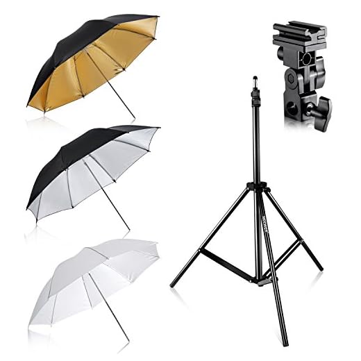 Best flash umbrella mount Three Umbrellas Photography Lighting Kit