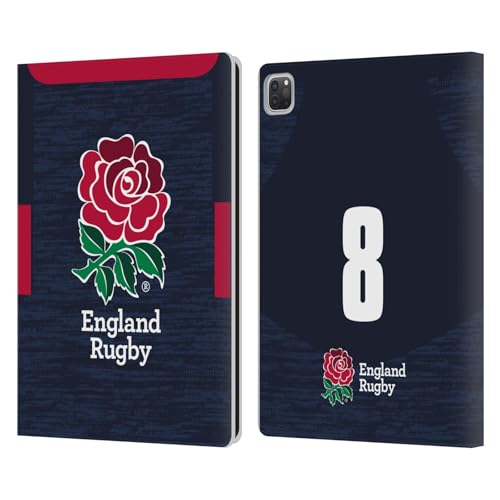 Head Case Designs Officially Licensed England Rugby Union Position 8 2020/21 Players Away Kit Leather Book Wallet Case Cover Compatible with Apple iPad Pro 13 M4 2024