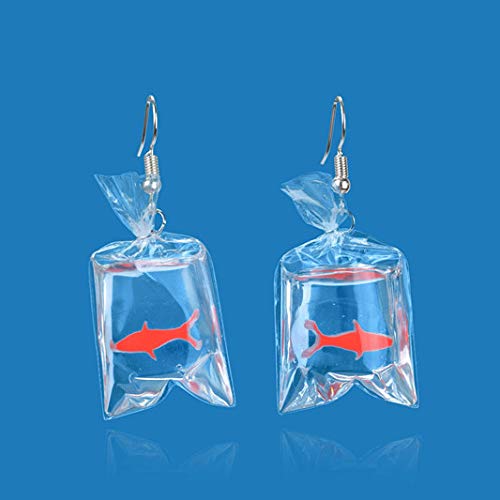 Funny Fish Earrings Unique Acrylic Resin Water Bag Shape Dangle Hook Earrings Gift for Girls Women4