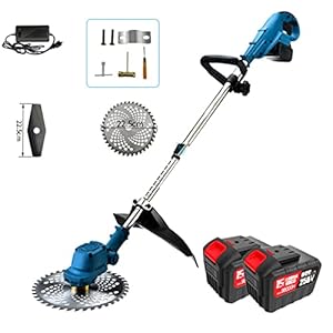 Draadloze Grasmaaier,Grasmaaier,Met 7 Accessoires,Intrekbaar,21V,18000Rpm,Elektrische Grasmaaier,Gazonmaaier,Accu Grasmaaier,Voor Tuinen Binnenplaats Gazon,B-21V(15-cellbatteries)