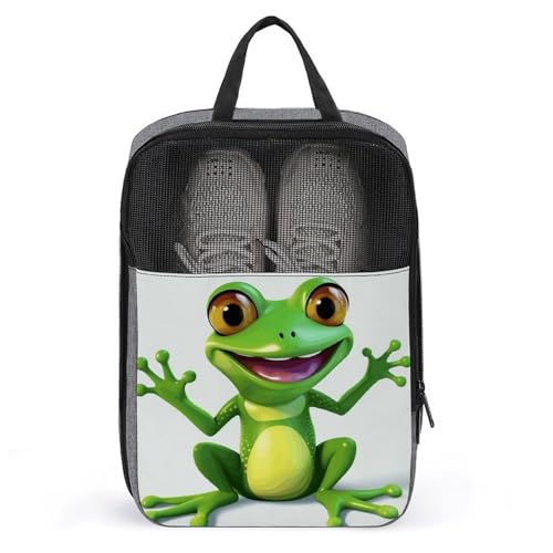 Bolsa organizadora de zapatos de rana verde para proteger equipaje de la suciedad