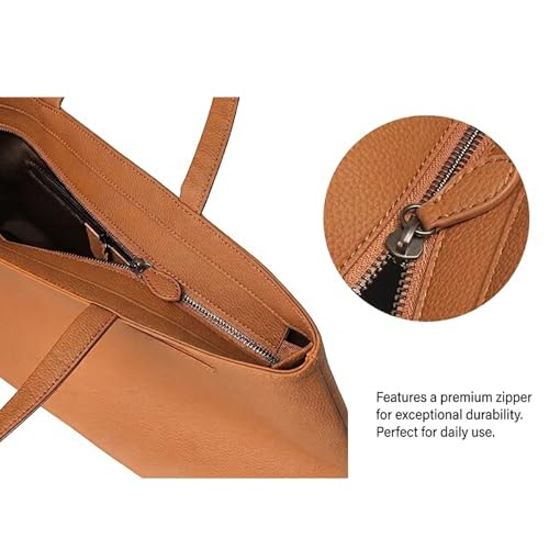 Raymaple Men's Top Grain Leather Tote