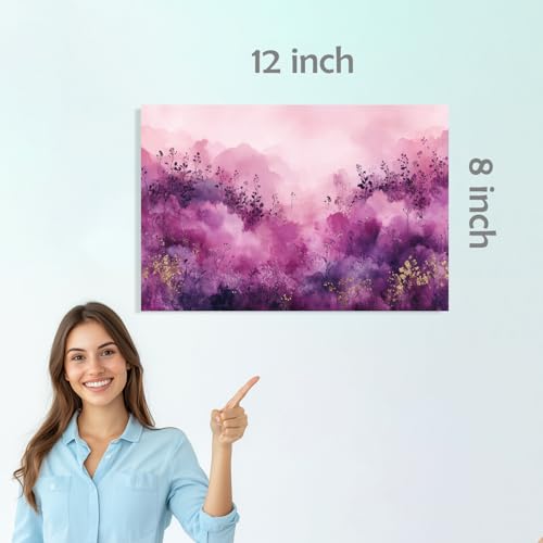 Image of SiddArtify Floral Galaxy Wall Art Prints Set - Abstract Flower Poster Decor for Living Room Bedroom - 8x12 inch Board Pack of 6