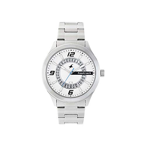 Fastrack Loopholes Quartz Analog with Date White Dial Stainless Steel Strap Watch for Men-38050SM01 (B07MDVVG17) Amazon Price History, Amazon Price Tracker