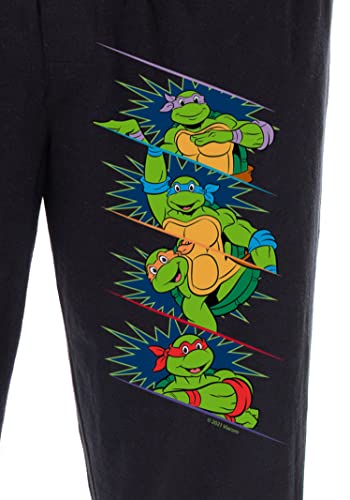 Teenage Mutant Ninja Turtle Men's Classic Cartoon 4 Character Panel TMNT Loungewear Sleep Pajama Pants3