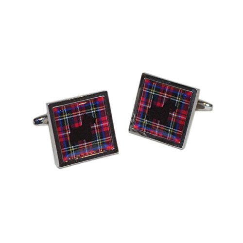 Mancuernillas para hombre diseño Royal Stewart Scottish Tartan miniatura 1