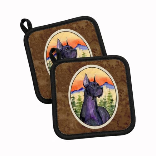 Caroline's Treasures SS8642PTHD Great Dane Pair of Pot Holders Kitchen Heat Resistant Pot Holders Sets Oven Hot Pads for Cooking Baking BBQ, 7 1/2 x 7 1/2
