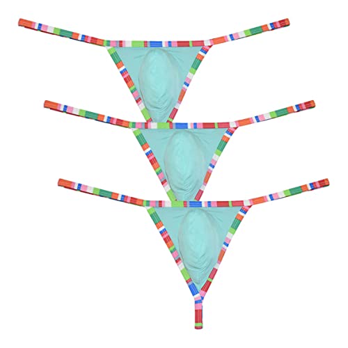 Sexy Men's Bordered Contour Pouch Thong Underwear String Micro T-Back Smooth Tangas Bikini Bottoms