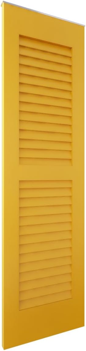 15"W x 77"H Americraft Two Equal Louver Exterior Real Wood Shutters (Per Pair), Turmeric