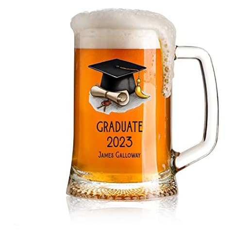 Personalised Graduation Beer Glass Tankard Gift Cover