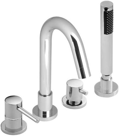Vado ZOO-132-C/P Chrome Double Lever Four Hole Bath Shower Mixer,