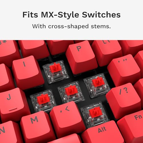 Image of GLORIOUS Gaming - GPBT Basics (PBT Keycaps), Revive Red, No Fade Dye-Sublimated, for Custom Mechanical Keyboards, Fits 100%, 75% 65% 60%, Fits ANSI & ISO, Supports Windows & macOS - English (US)