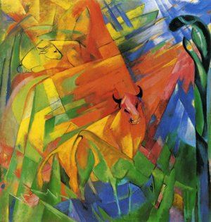 Peinture à l'huile Painting with Bulls de Franz Marc pour exprimer votre passion de l'art