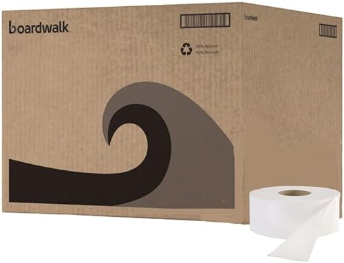 Miniatura 2 de Boardwalk BWK410320 - Rollo de papel higiénico de baño de 3.2 pulgadas x 525 pies, 2 capas, seguro séptico, color blanco (12 rollos/caja)