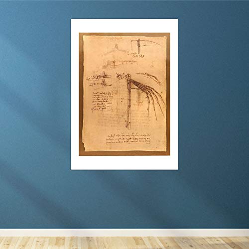 Impression d'art Leonardo Da Vinci Aile Mobile grand format affiche murale mat sans cadre - 4