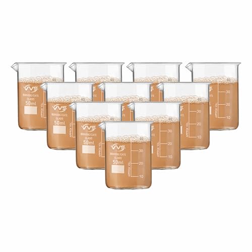 Image of VVS Borosilicate Glass Beaker 50ml pack of 10 of For School College, Lab Laboratry and professional use