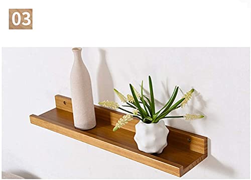 HJW Praktische opbergrek hout opknoping drijvende planken voor thuis decoratieve sets van 2 wandplank plank display rek voor plant pot wekker fotolijst decoratie cadeau 1Huiyang-01020, bruin - Image 5