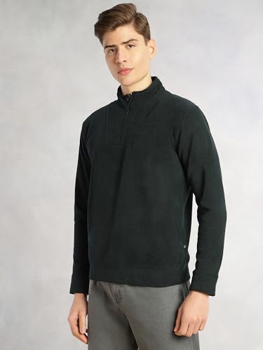 Image of Thomas Scott Men's | Regular Fit | Long Sleeves | High Neck | Solid | 100% Polyester | Knitted | Sweatshirt | Dry Clean Only