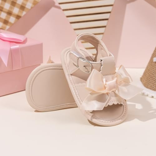 Image of Meckior Infant Baby Girls Boys Summer Sandals Open Toe Lace Princess Dress Wedding Flats Shoes Newborn Toddler Soft Non-slip Sole First Walker Crib Shoes