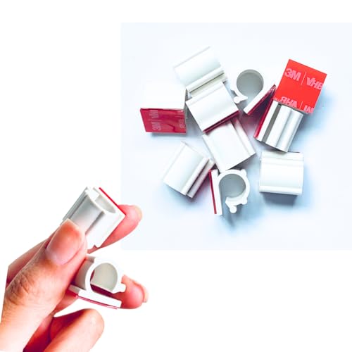 Organizador Cabos E Fios Fixador 13 mm Auto Adesivo VHB Scotch 3M - 20 Unidades (Branco)