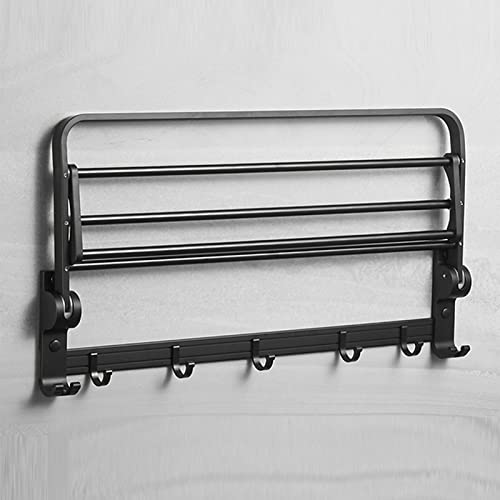 Porte-serviettes mural sans perçage noir mat pour éviter de trouer le carrelage - 5