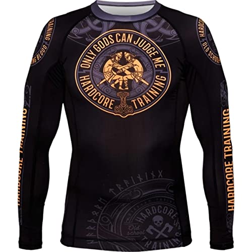 Hardcore Training Glima Rash Guard Men's Camisa de Compresión Hombre MMA BJJ Boxeo Fitness Grappling No Gi