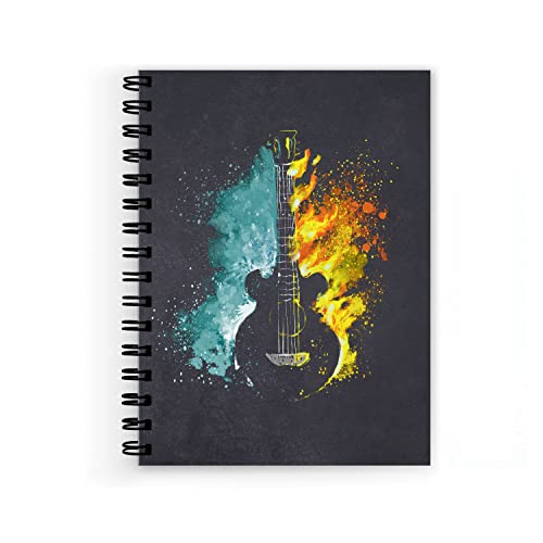 Image of Guitar music Spiral Wiro Unruled Blank Pages Notebook Diary Journal Drawing Book Size-A5(6X9 Inches) (Guitar music)
